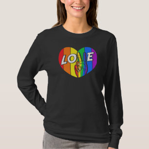 Camiseta Ame Rainbow Heart Lgbtq Lésbica Orgulho gay Homose