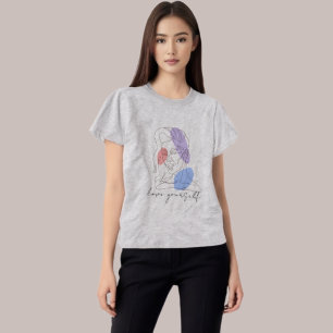 Camiseta "Ame-se a si mesmo" Arte de Linha de Menina Inspir