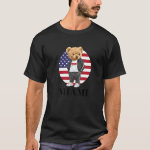 Camiseta Ame-Se Ilustrando Miami Teddy Bear Com U
