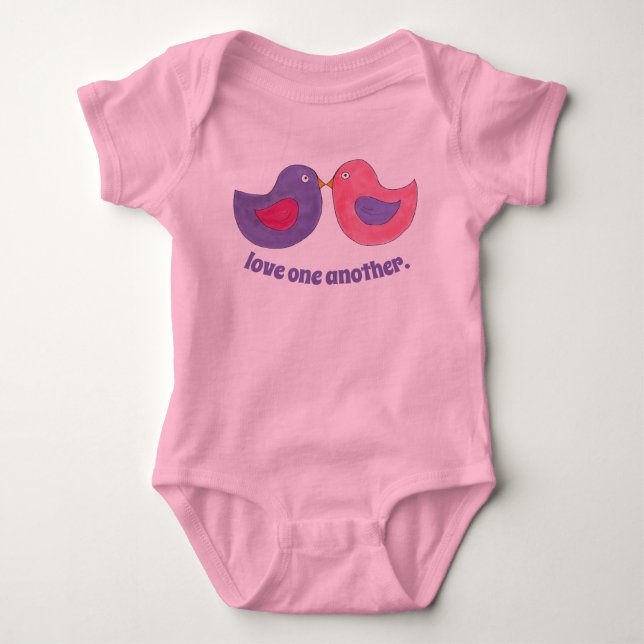 Camiseta Ame-Se Outro Púrpura Rosa Pássaro Pássaro Pássaro (Frente)