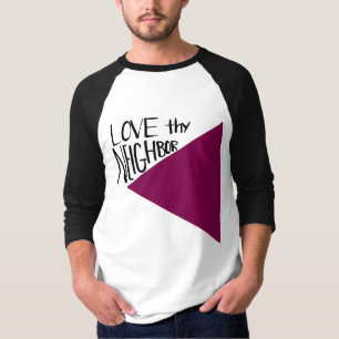 Camiseta Ame seu próximo com triângulo burgundy