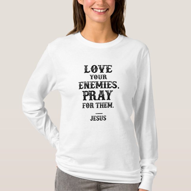 Camiseta Ame Seus Inimigos Jesus Retro Vintage Christian (Frente)