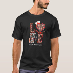 Camiseta Ame Stethoscope Heart Leopard Nurse