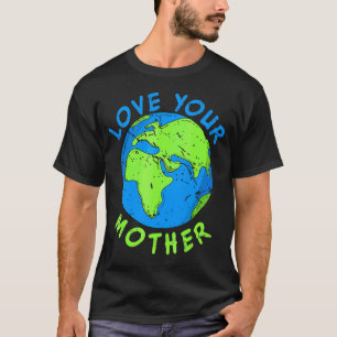 Camiseta Ame Sua Vintagem Mãe Terra Economize Ambiente Ea