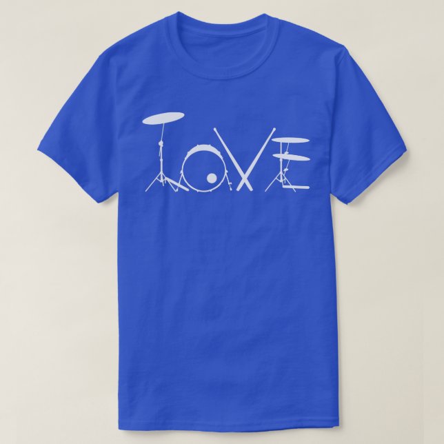 Camiseta Ame Tambores Para Drummer (Frente do Design)
