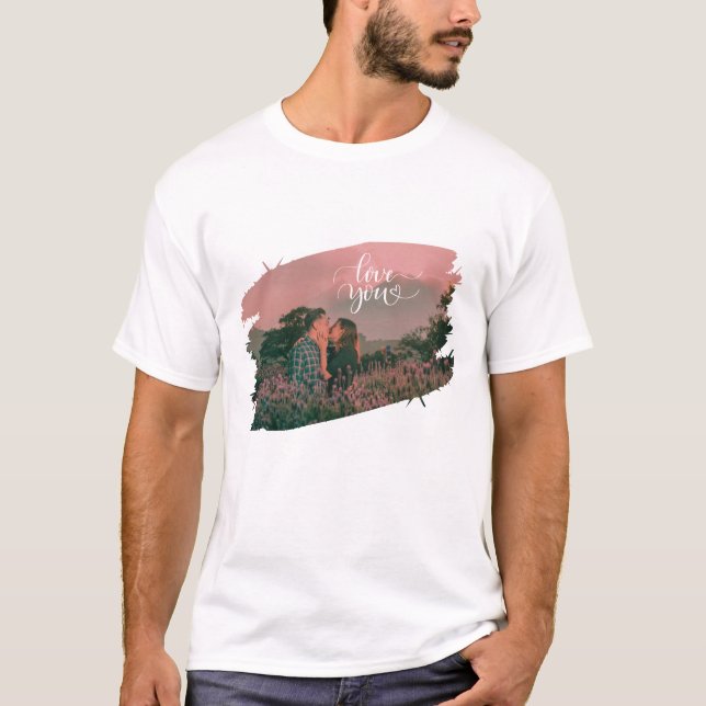 Camiseta Ame Você Foto Personalizada Para Casal De dia de o (Frente)