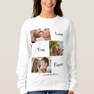 Camiseta Ame você para os Casais personalizados de 3 fotos