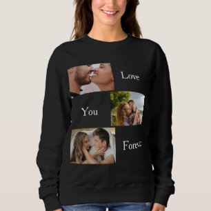 Camiseta Ame você para os Casais personalizados de 3 fotos