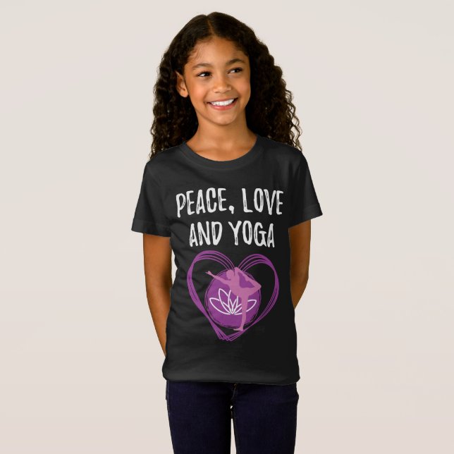 Camiseta Ame Yoga Gift para Yogis Peace, Love e Yoga Gift (Frente Completa)