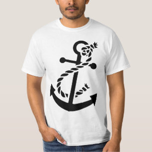 Camiseta Ameaça Marinha Náutica Ancorante do Navio Negro