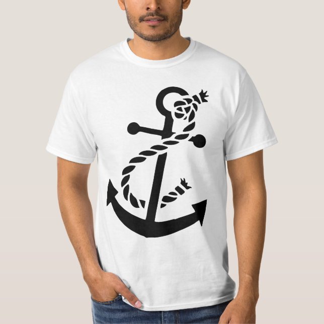 Camiseta Ameaça Marinha Náutica Ancorante do Navio Negro (Frente)