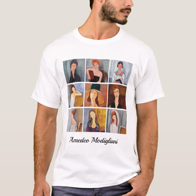 Camiseta Amedeo Modigliani - Colagem de Obras-Domésticas (Frente)