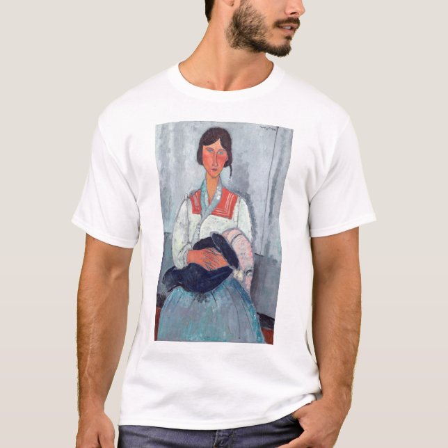 Camiseta Amedeo Modigliani - Mulher cigana com bebê (Frente)