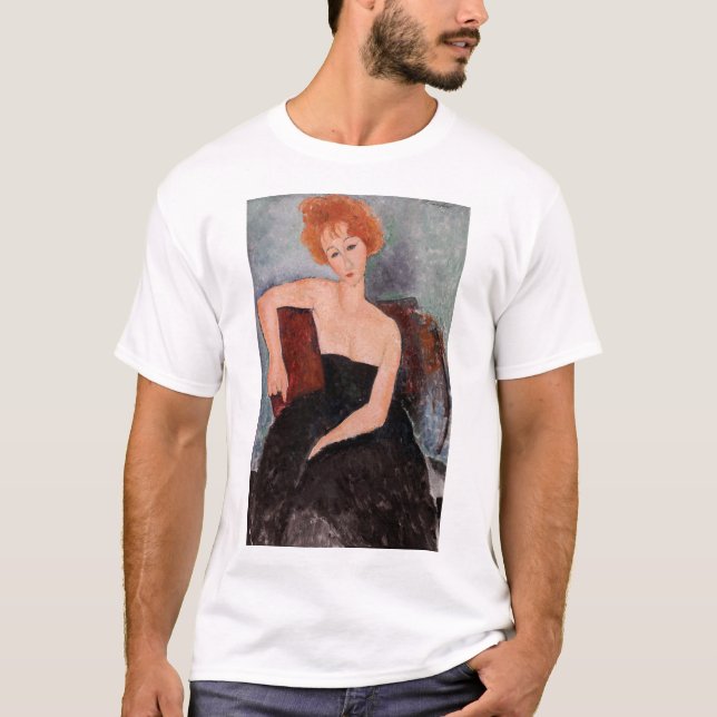 Camiseta Amedeo Modigliani - Vestido da Noite Ruiva (Frente)