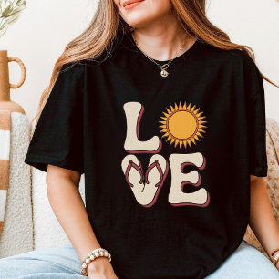 Camiseta Amei Chinelos Praia Sol Férias de Verão
