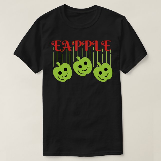 Camiseta Amelho Maçãs verdes sorrindo maçãs 3 (Frente do Design)