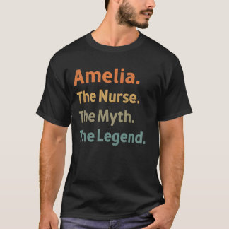 Camiseta Amelia A Enfermeira O Mito A Lenda Engraçada Vinta