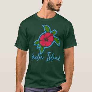 Camiseta Amelia Island 2022 Sea Turtle Tropical Flowers Vac