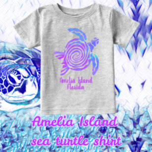 Camiseta Amelia Island Color Blast Sea Turtle Baby