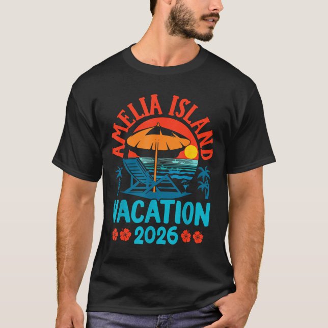 Camiseta Amelia Island Florida 2026 Vacation Beach Summer V (Frente)
