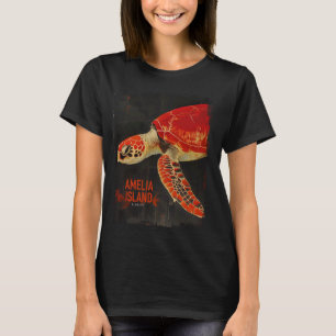 Camiseta Amelia Island Florida Vintage Sea Turtle Beach Vac