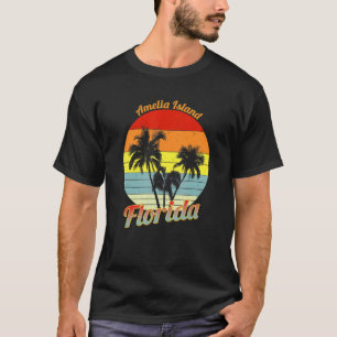 Camiseta Amelia Island Retro Tropical Palm Trees Va