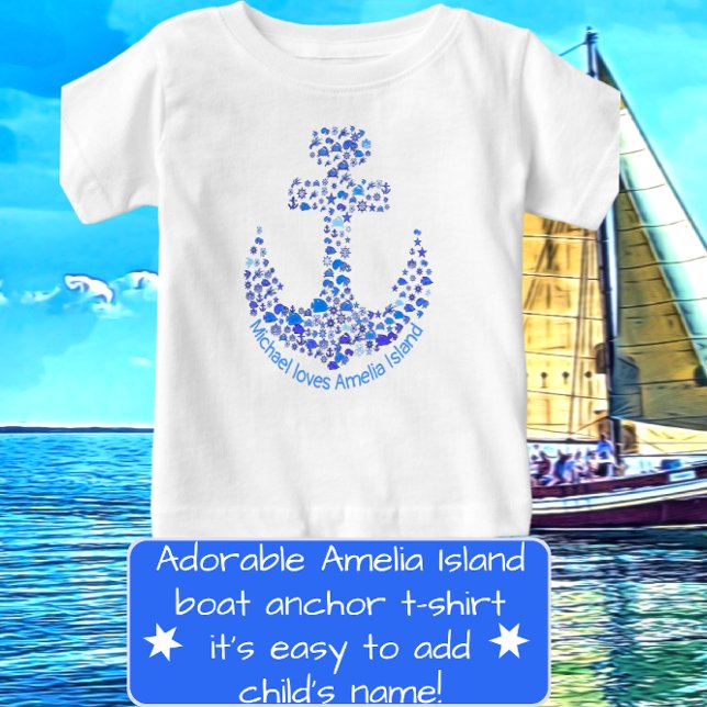 Camiseta Amelia Island Sea Creatures Anchor (Criador carregado)