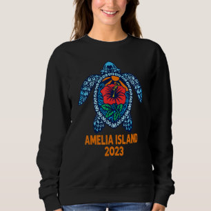 Camiseta Amelia Island Sea Turtle Flórida 2023 Hibiscus Flo
