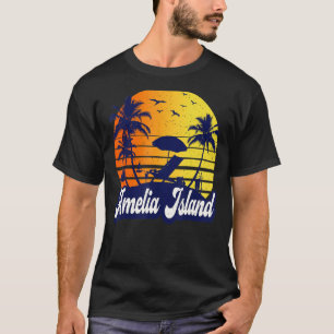 Camiseta Amelia Island Sunset Beach Retro