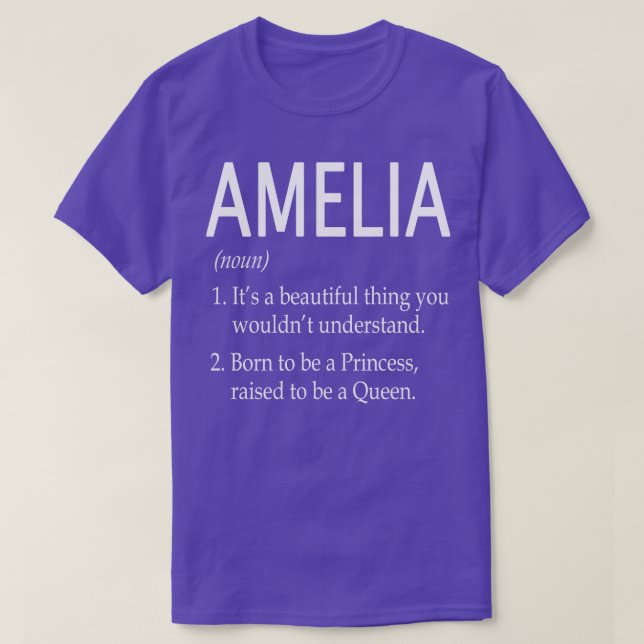 Camiseta Amelia Name Gift (Frente do Design)