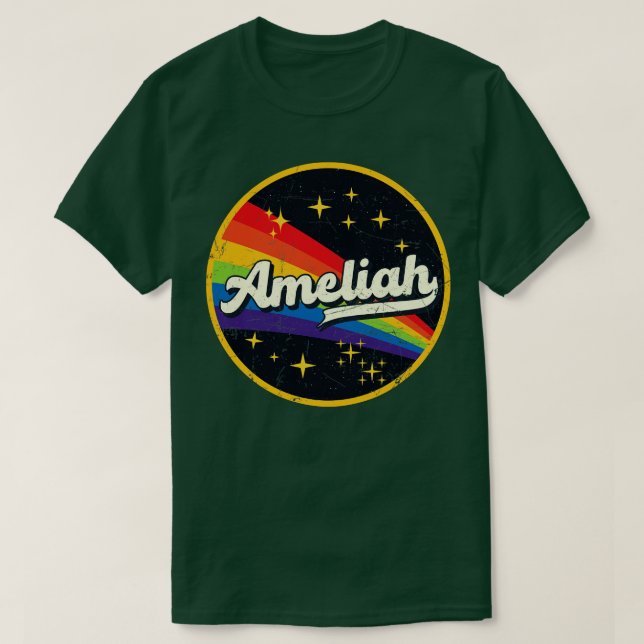 Camiseta Ameliah Rainbow In Space Vintage GrungeStyle (Frente do Design)