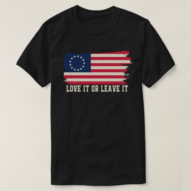 Camiseta AMEM OU DEIXEM-NA apressar-limbaugh betsy ross Fla (Frente do Design)