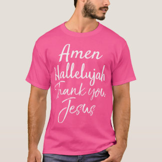 Camiseta Amen Hallelujah Obrigado Jesus Vintage Christian