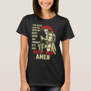 Camiseta Amen Spartan Warrior Até Que Eu Disse Amen Christi