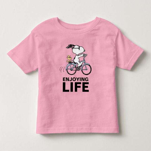 Camiseta Amendoins | Bicicleta Snoopy & Woodstock (Frente)