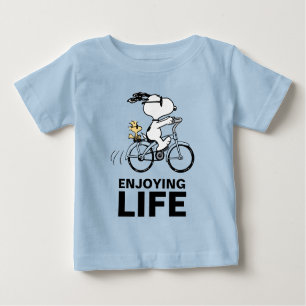 Camiseta Amendoins   Bicicleta Snoopy & Woodstock