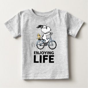 Camiseta Amendoins   Bicicleta Snoopy & Woodstock