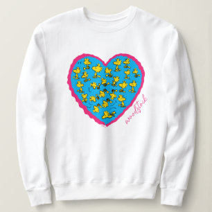 Camiseta Amendoins   Coração Azul-Woodstock