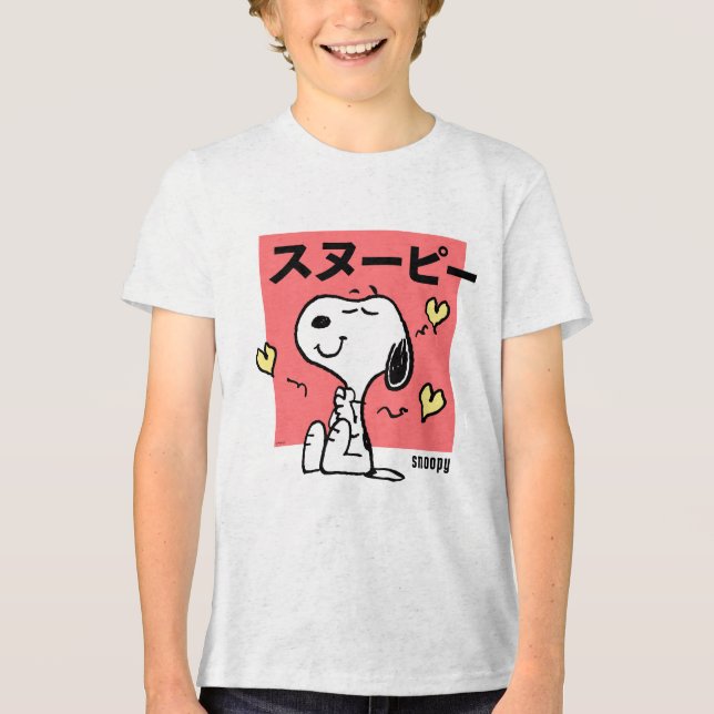 Camiseta Amendoins | Corações Hug de Snoopy (Frente)