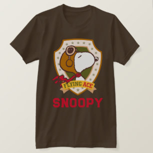 Camiseta Amendoins Crachá De Ace Voador De Snoopy
