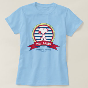 Camiseta Amendoins   Crachá náutico de Snoopy