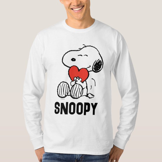 Camiseta Amendoins | DIA DE OS NAMORADOS | Snoopy Heart Hug (Frente)