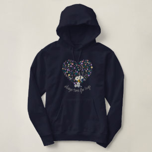 Camiseta Amendoins em Flor Coração do Snoopy