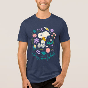 Camiseta Amendoins Em Sangue   Snoopy & Woodstock Flower Hu