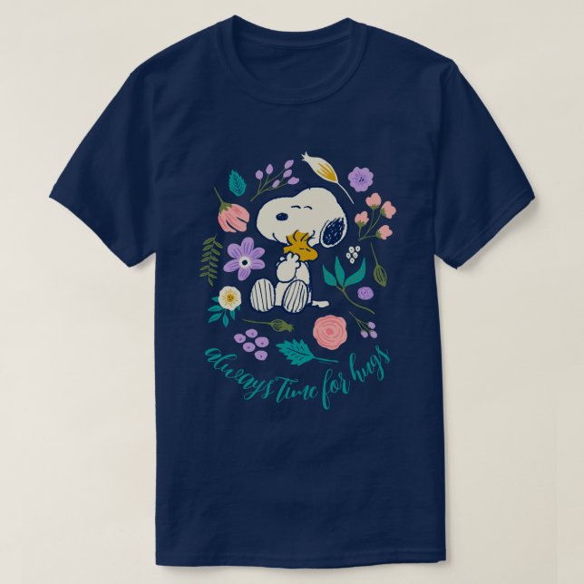 Camiseta Amendoins Em Sangue | Snoopy & Woodstock Flower Hu (Frente do Design)