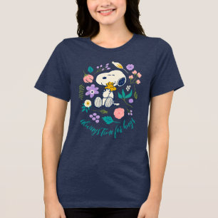 Camiseta Amendoins Em Sangue   Snoopy & Woodstock Flower Hu