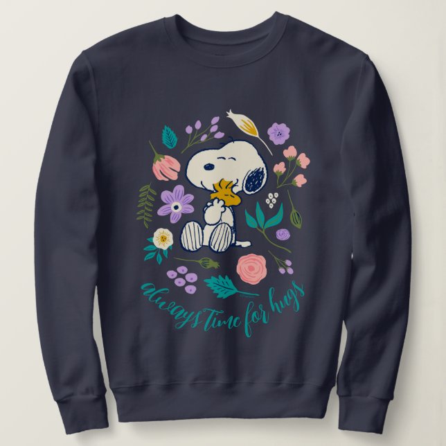 Camiseta Amendoins Em Sangue | Snoopy & Woodstock Flower Hu (Frente do Design)