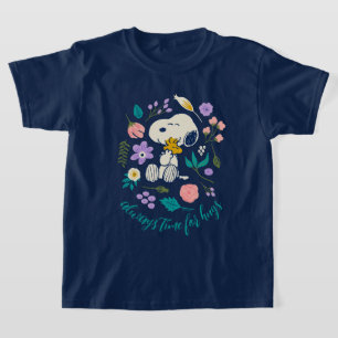 Camiseta Amendoins Em Sangue   Snoopy & Woodstock Flower Hu