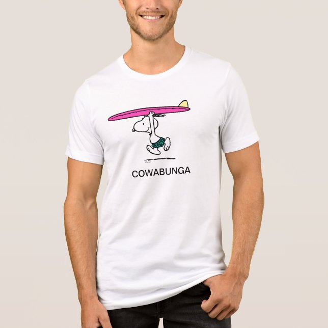 Camiseta Amendoins | Esnoopia a correr para o Surf (Frente)