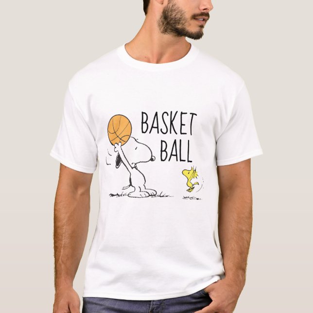 Camiseta Amendoins | Esnoopia e Basquete de Madeira (Frente)